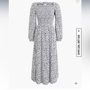 JCREW Floral smocked midi dress. SIZE L EUC